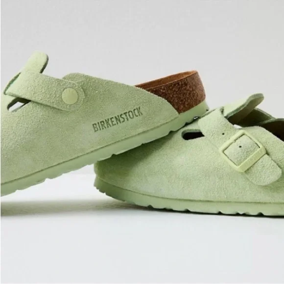 Birkenstock Boston Clog- Faded Lime Suede - Picture 5 of 8